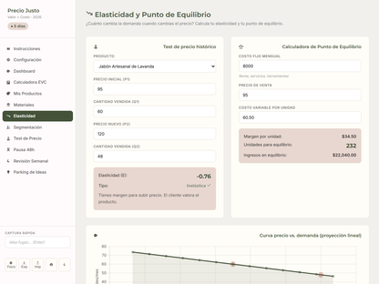Calculadora de Precio Basado en Valor | Herramienta EVC | No es Cost-Plus | HTML Descargable Sin Suscripción | Español TDAH-Friendly