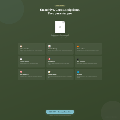 De la Idea a la Acción — Panel Interactivo de Productividad para Mentes Creativas