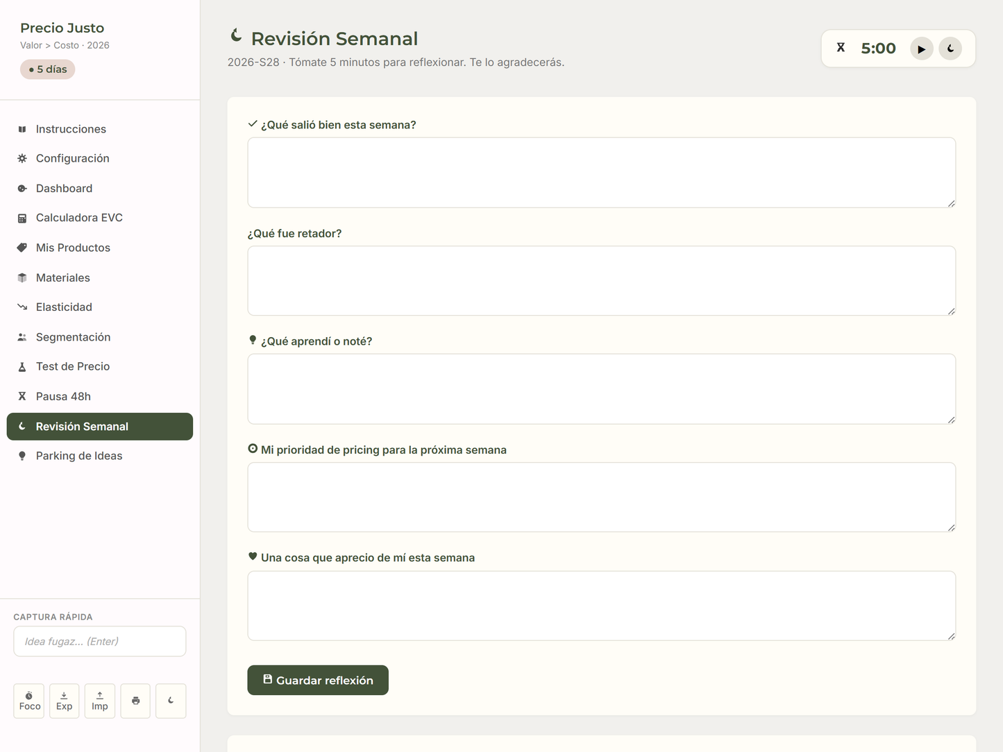 Calculadora de Precio Basado en Valor | Herramienta EVC | No es Cost-Plus | HTML Descargable Sin Suscripción | Español TDAH-Friendly